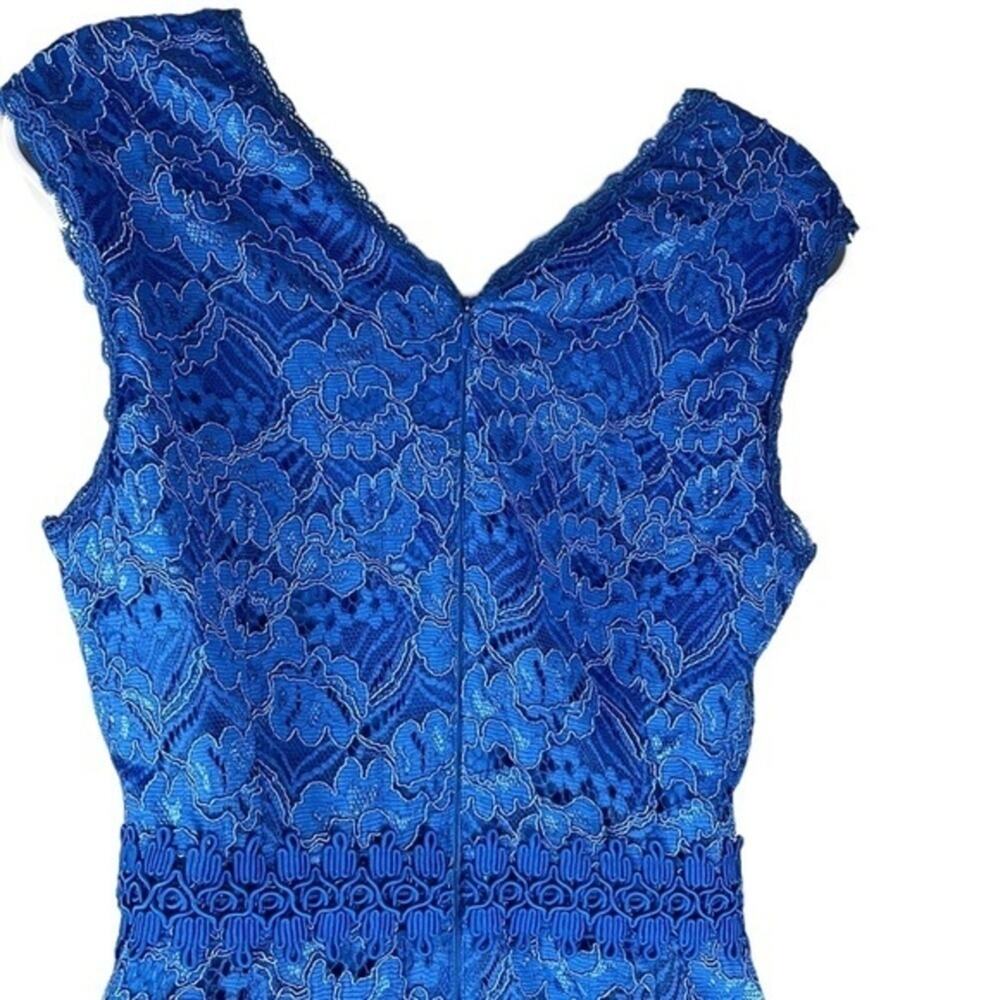 ✨ ANN TAYLOR Blue Lace Empire Waist Midi Dress 6 Tall 6T NWT 👗 - Picture 7 of 10